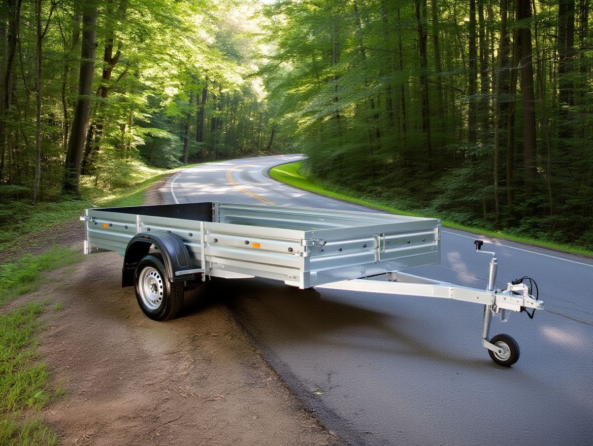 Прицеп для мотоцикла на дороге