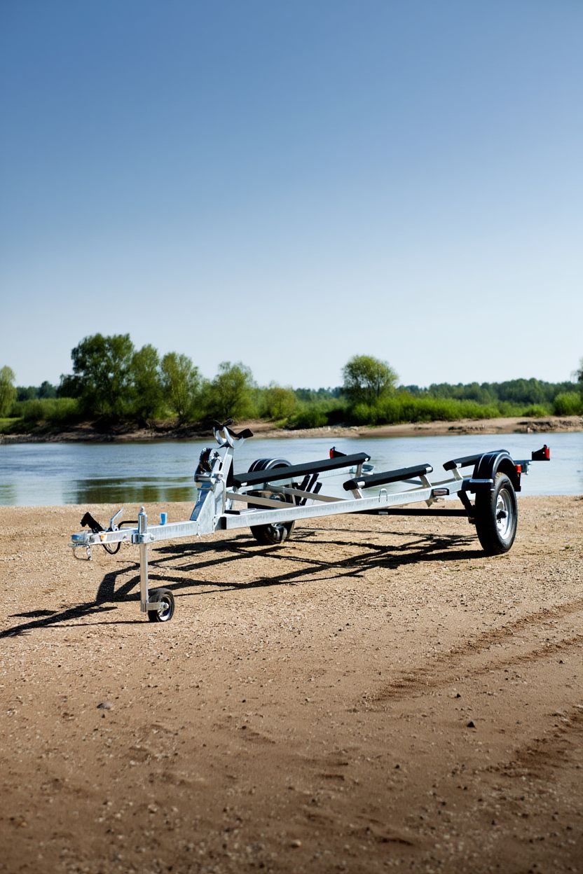 Лодочный прицеп Тактика 440 на берегу