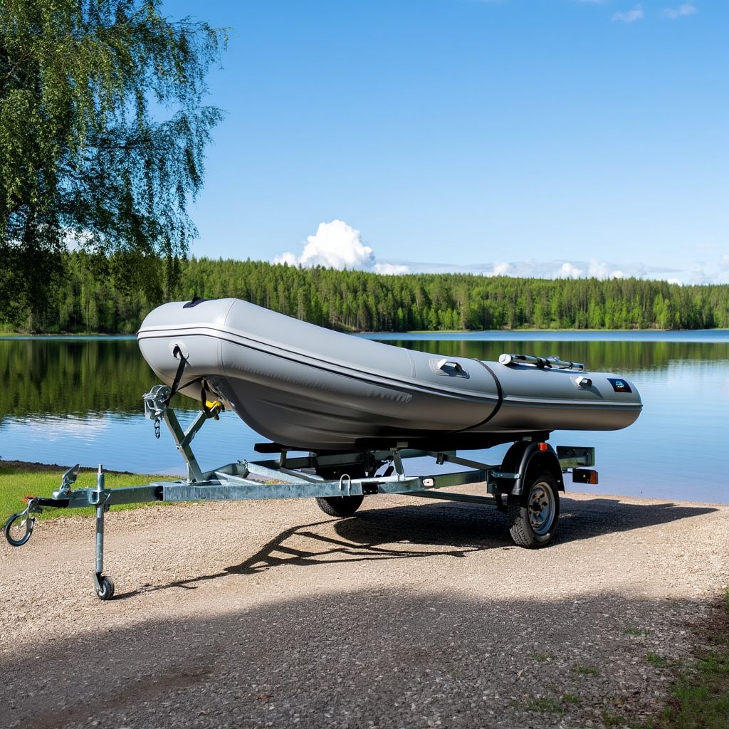 Лодочный прицеп Тактика 400 в использовании с ПВХ лодкой