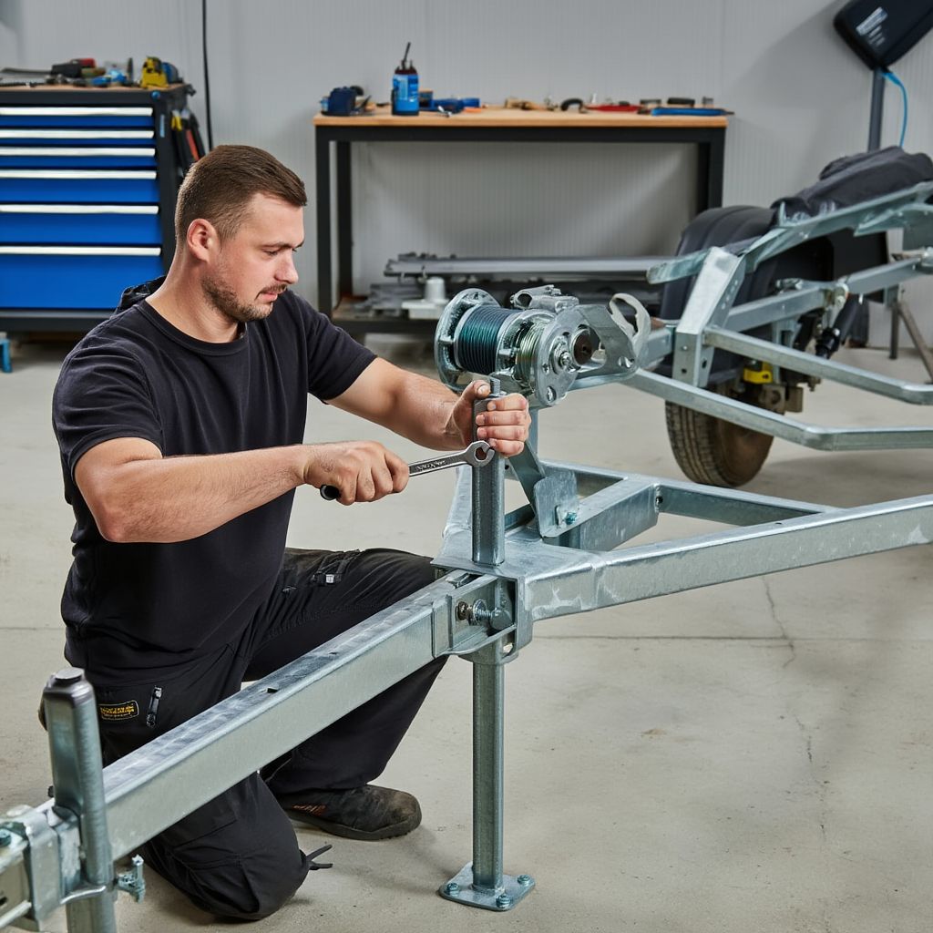 Установка лебедки на лодочный прицеп