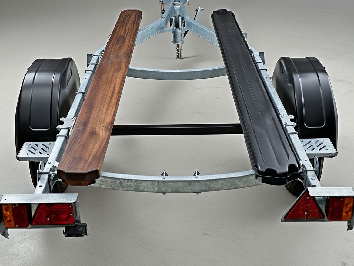 Ложементы для лодочного прицепа, представляющие собой деревянные и пластиковые варианты