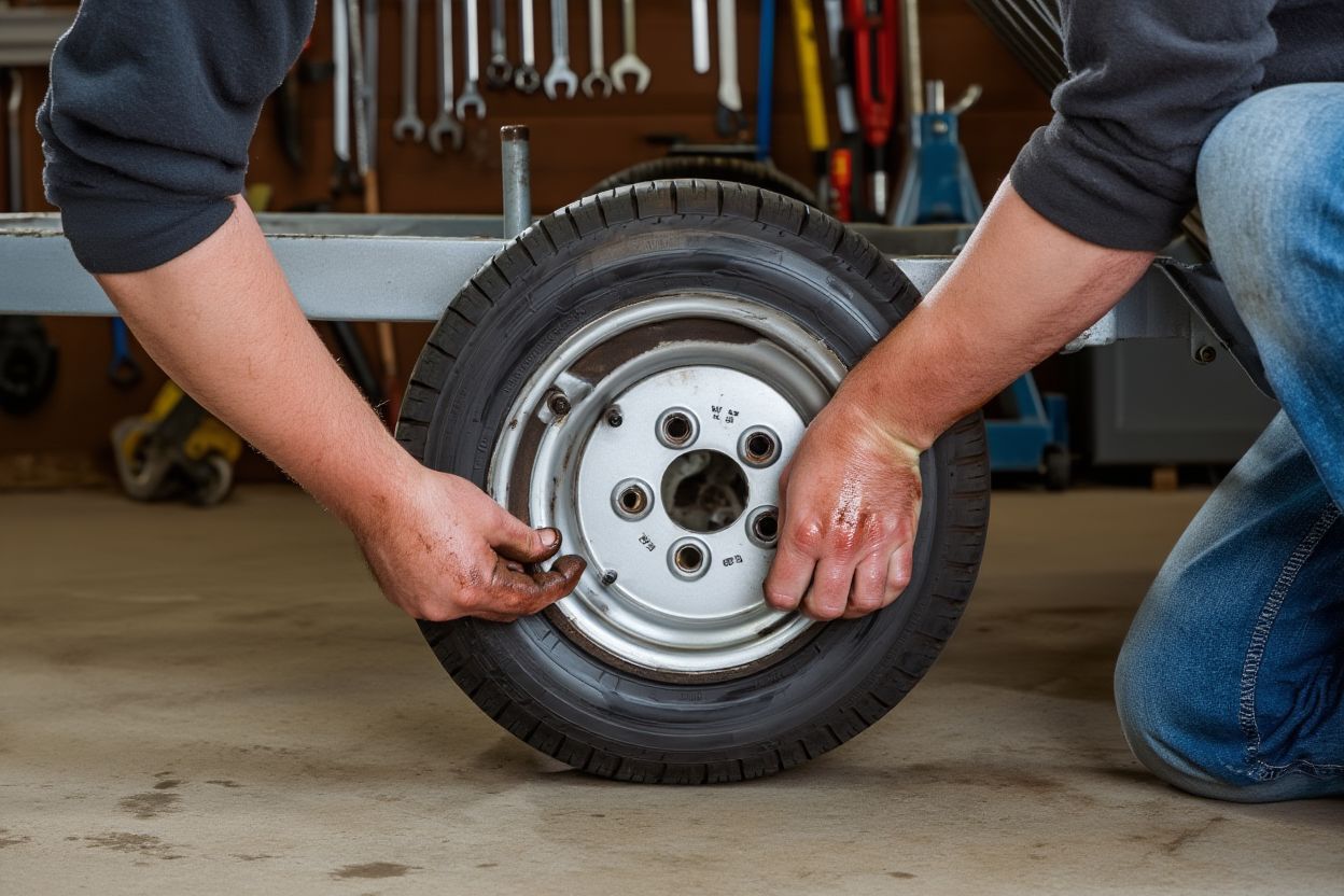 Проверка колес лодочного прицепа