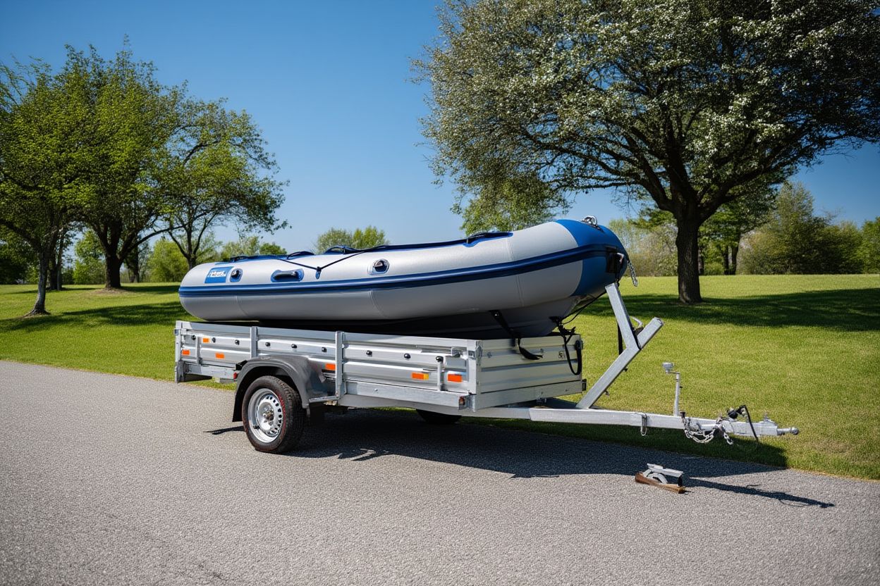 Перевозка лодки ПВХ на бортовом прицепе
